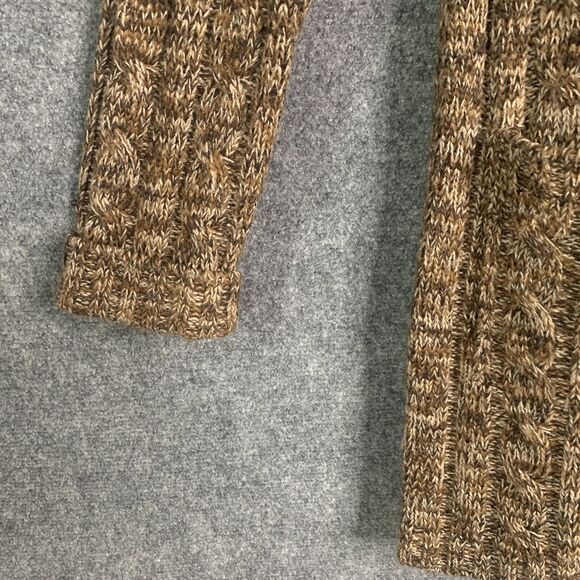 Carolyn Taylor Longline Hooded Button Cardigan Bulky Cable Patch Pockets Sz M - Picture 4 of 12